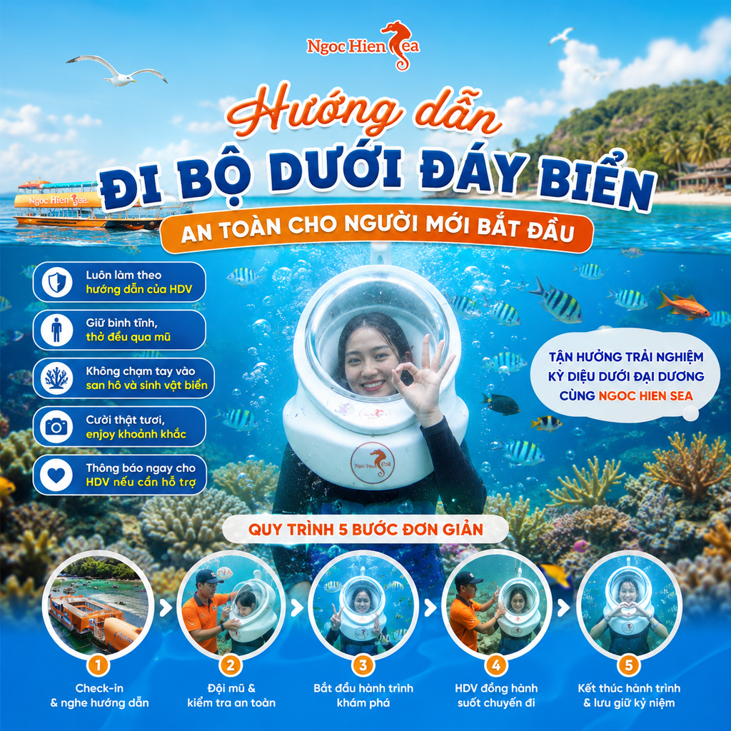 Hướng dẫn đi bộ dưới đáy biển an toàn cho người mới bắt đầu