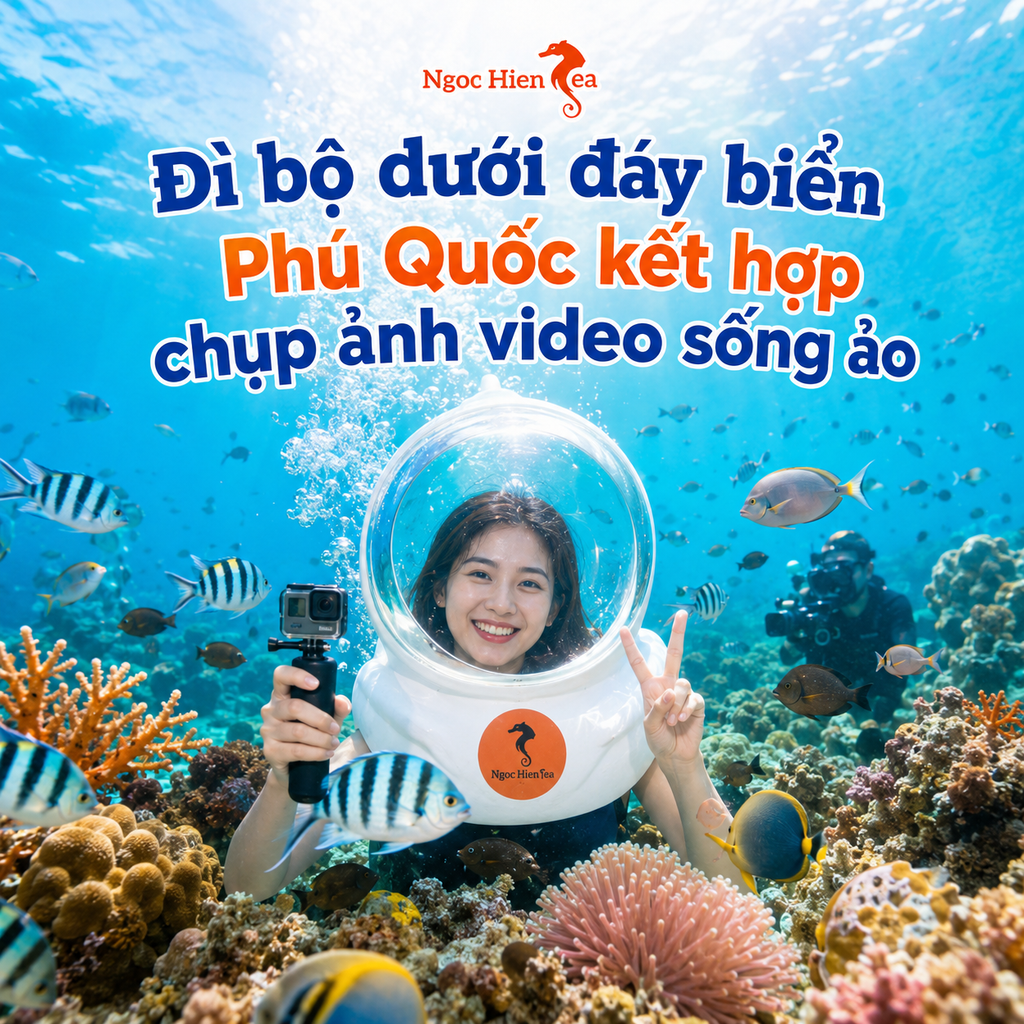 Đi bộ dưới đáy biển Phú Quốc kết hợp chụp ảnh video sống ảo