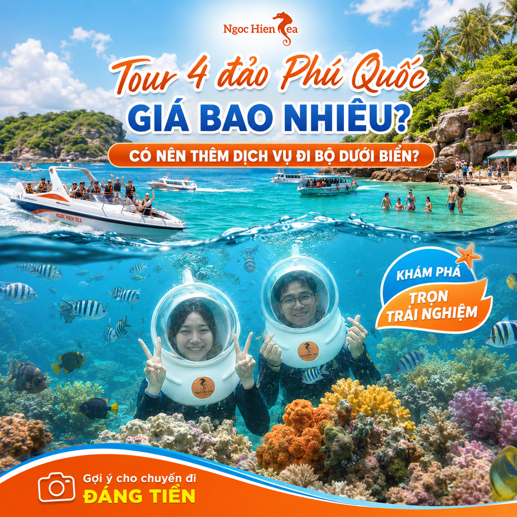 Tour 4 đảo Phú Quốc có nên thêm dịch vụ đi bộ dưới đáy biển?