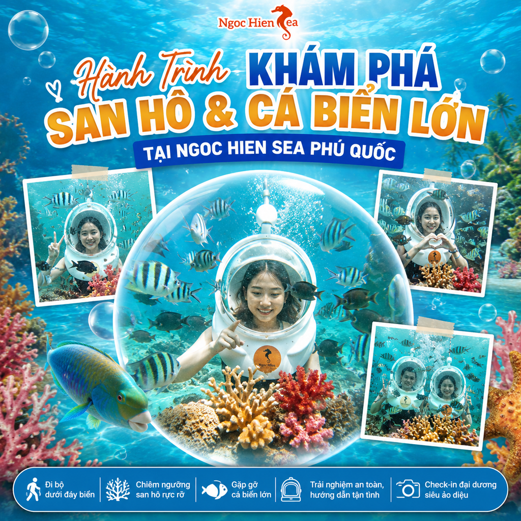 Hành Trình Khám Phá San Hô & Cá Biển Lớn Tại Ngoc Hien Sea Phú Quốc