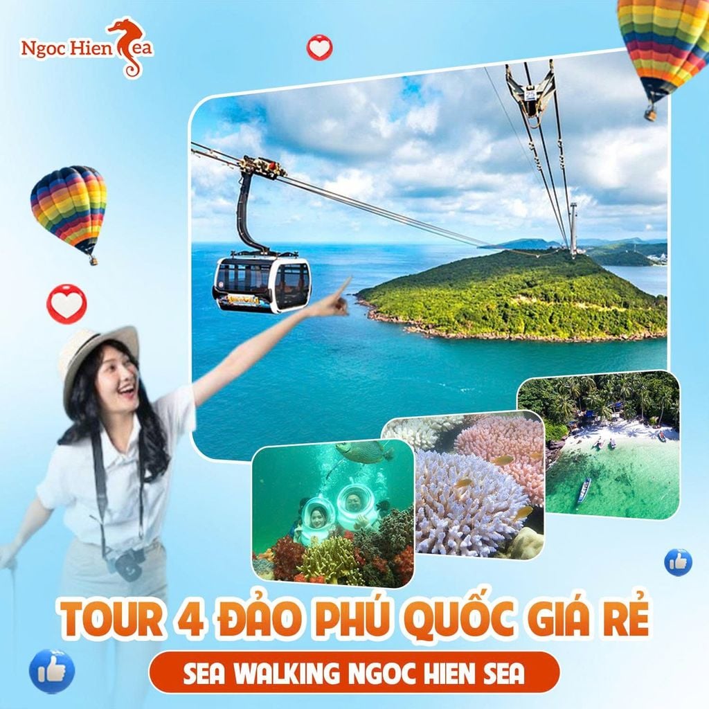 Tour 4 Đảo Phú Quốc 2026: Kết Hợp Đi Bộ Dưới Đáy Biển Ngoc Hien Sea Siêu Hot
