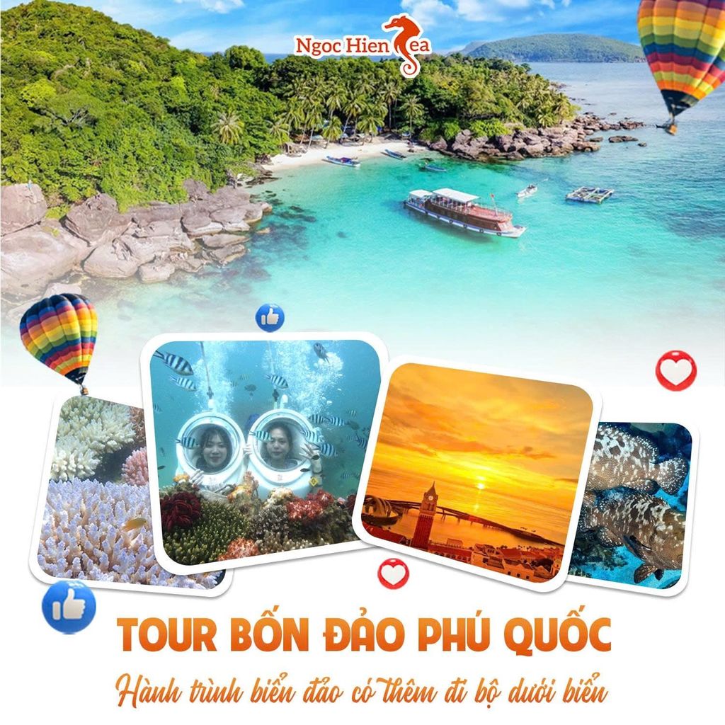Tour Bốn Đảo Phú Quốc Hành Trình Biển Đảo Đỉnh Cao Kết Hợp Ngoc Hien Sea