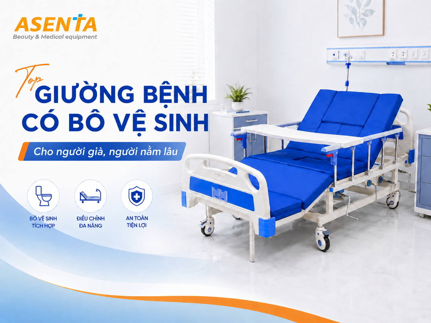 Top giường bệnh có bô vệ sinh giá rẻ tại kho | Giường Y tế có bô