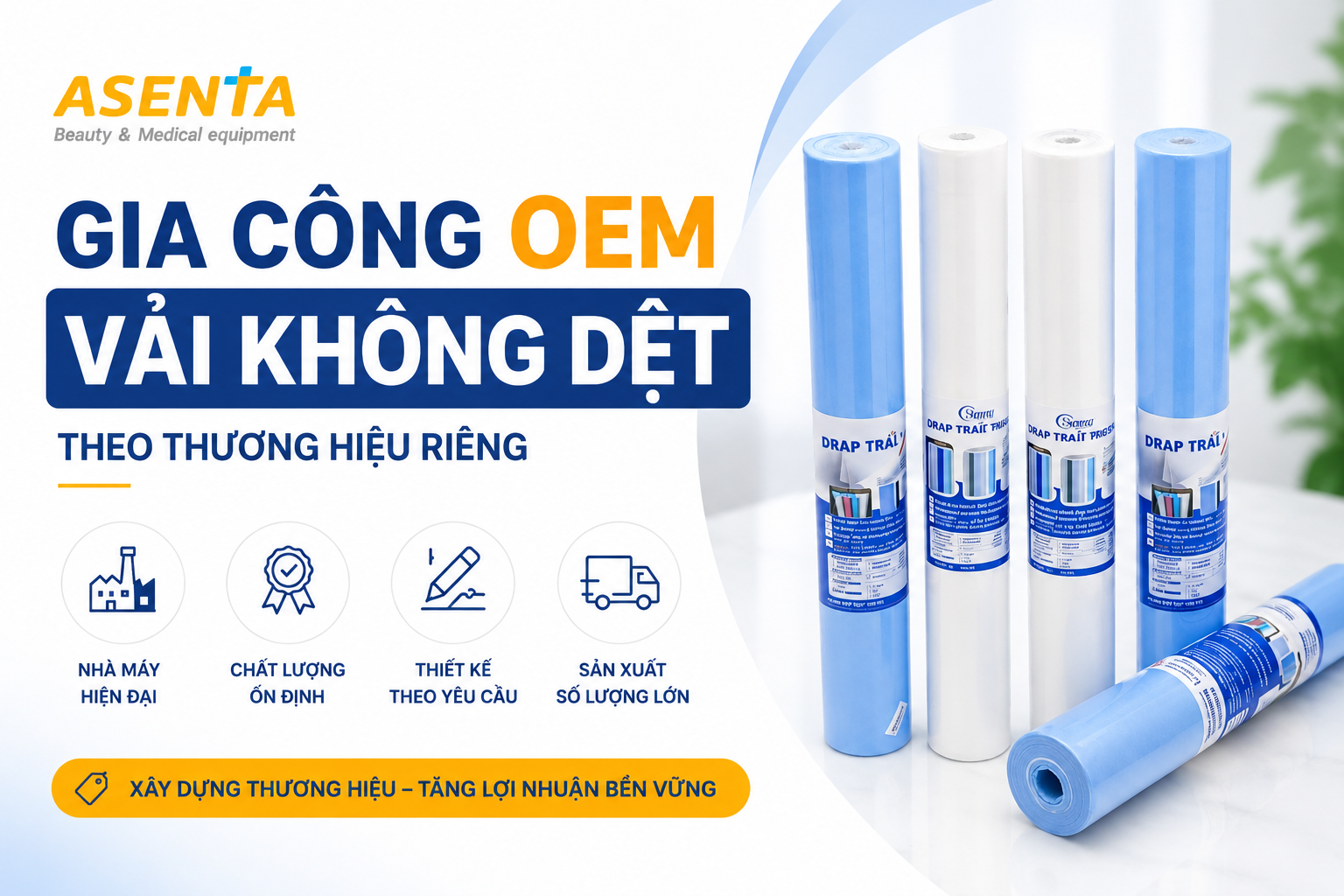 Gia Công OEM Vải Không Dệt Theo Thương Hiệu Riêng: Giải Pháp Xây Dựng Thương Hiệu Hiệu Quả