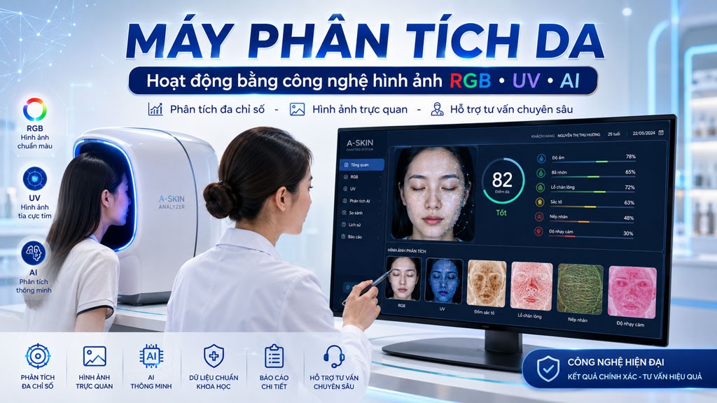 RGB, UV, ánh sáng phân cực và đa quang phổ giúp quan sát da