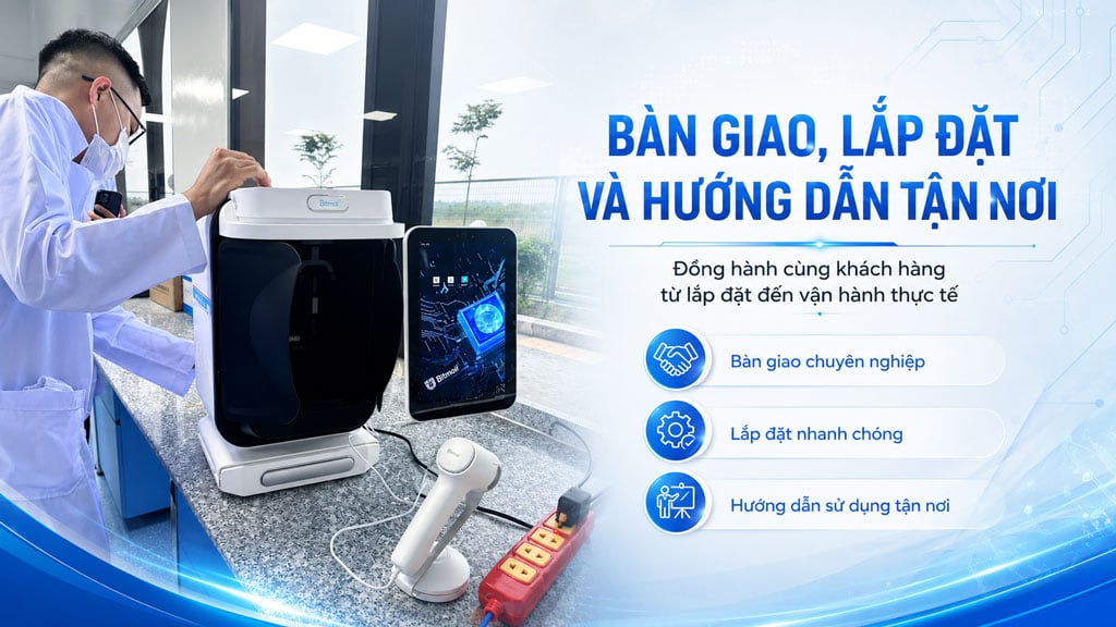 Bàn giao máy phân tích da A3 cho phòng LaB