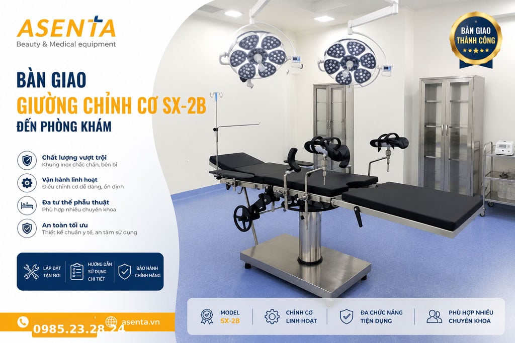 Bàn giao giường mổ phẫu thuật SX-2B cho phòng khám