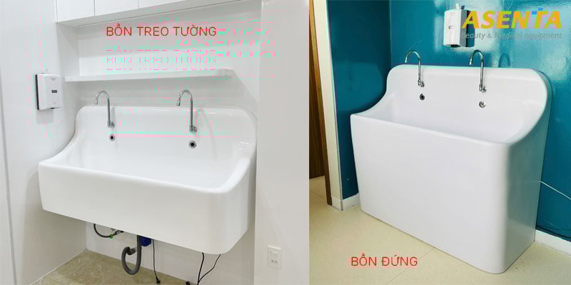 Lắp đặt bồn rửa tay tiệt trùng y tế thực tế