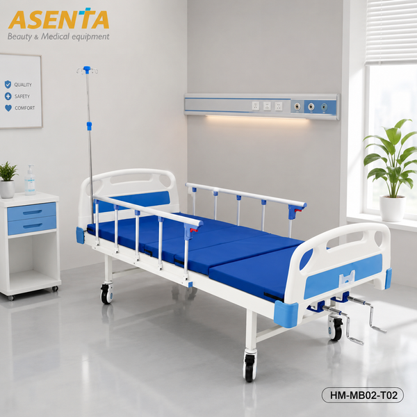 Giường bệnh viện 2 chức năng HM-MB02-T02 Giường bệnh viện 2 chức năng chỉnh cơ HM-MB02-T02 2 tay quay