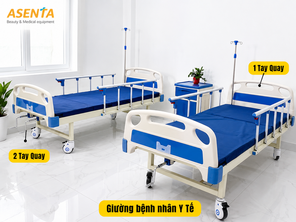 Giường bệnh nhân Y tế 1 và 2 tay quay