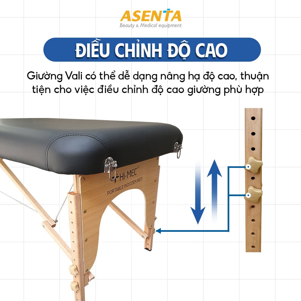 Giường vali có khả năng nâng hạ chiều cao dễ dàng
