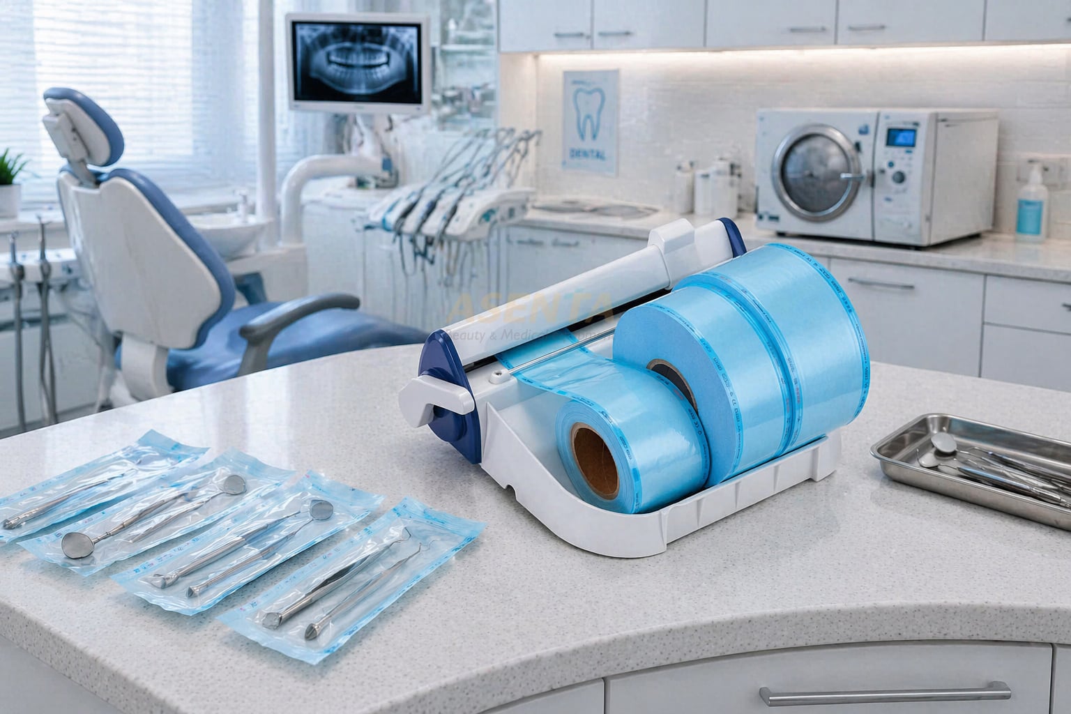 Máy hàn kín túi tiệt trùng được sử dụng trong nha khoa