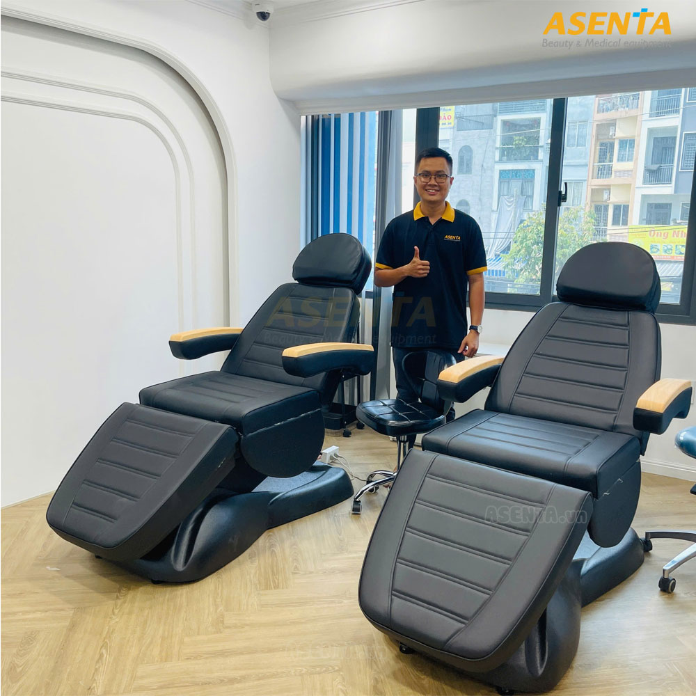 Giường phun xăm chỉnh điện được cung cấp bởi Asenta có loại 2 động cơ, 3 động cơ và 4 động cơ.