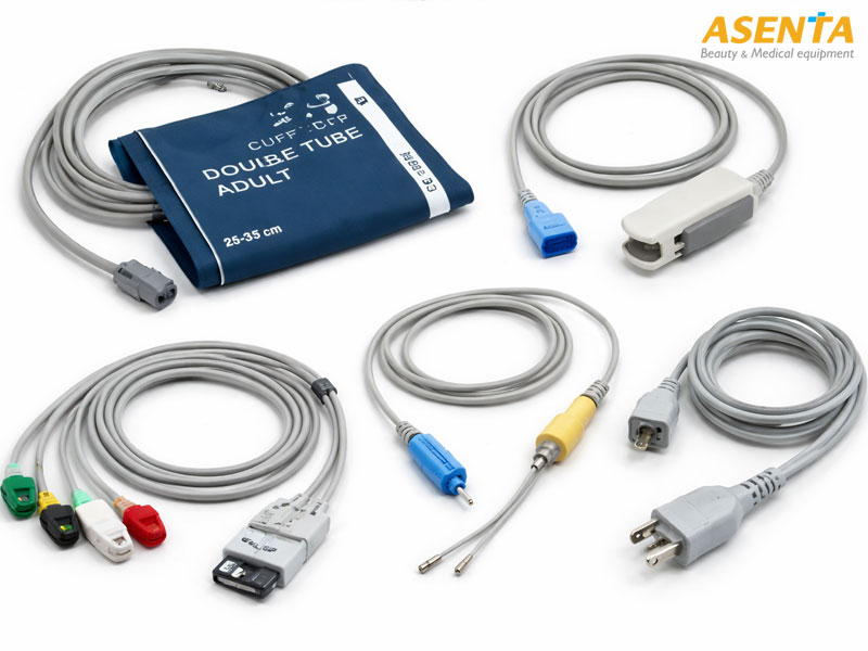 Phụ kiện monitor theo dõi bệnh nhân gồm sensor SpO2 cáp ECG băng NIBP