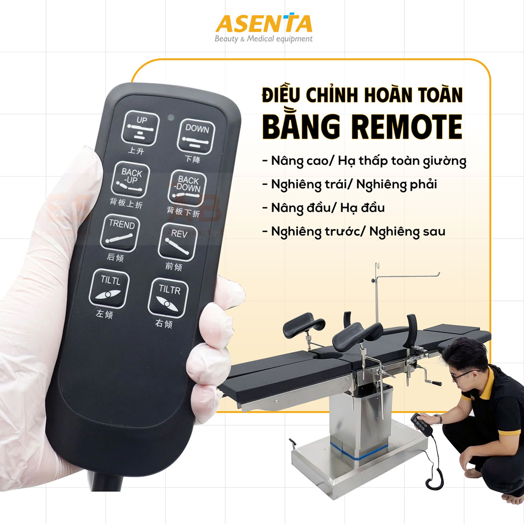 Giường phẫu thuật SXD8802-A được điều khiển thông qua Remote