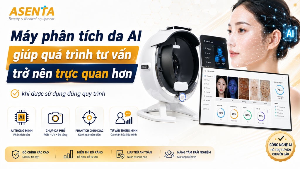 Máy phân tích da AI giúp quá trình tư vấn trở nên trực quan hơn khi được sử dụng đúng quy trình.