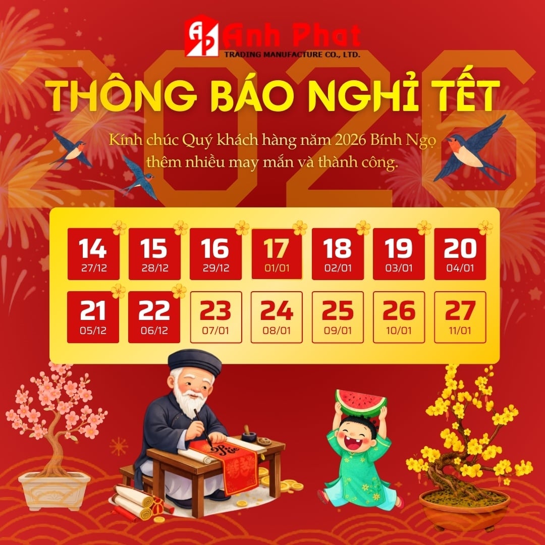Thông báo Lịch nghỉ Tết Nguyên Đán 2026 Anphaco
