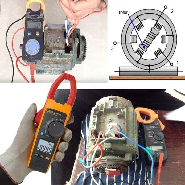 Cách đo điện trở cuộn dây motor bằng Ampe kìm trên động cơ 3 pha