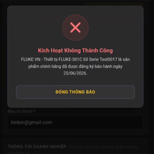 Các bước Kich hoạt bảo hành và Kiểm tra sản phẩm FLUKE chính hãng