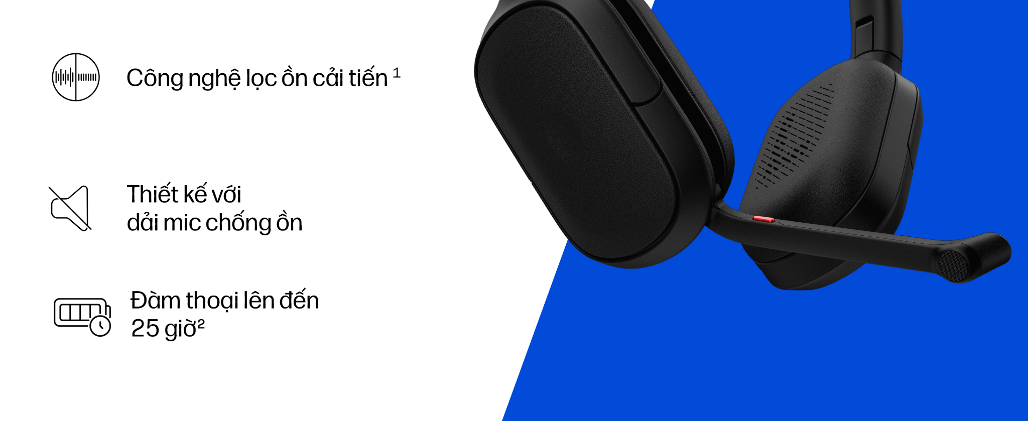 Tai nghe ANC Bluetooth cao cấp HP Poly Focus 625 Fold