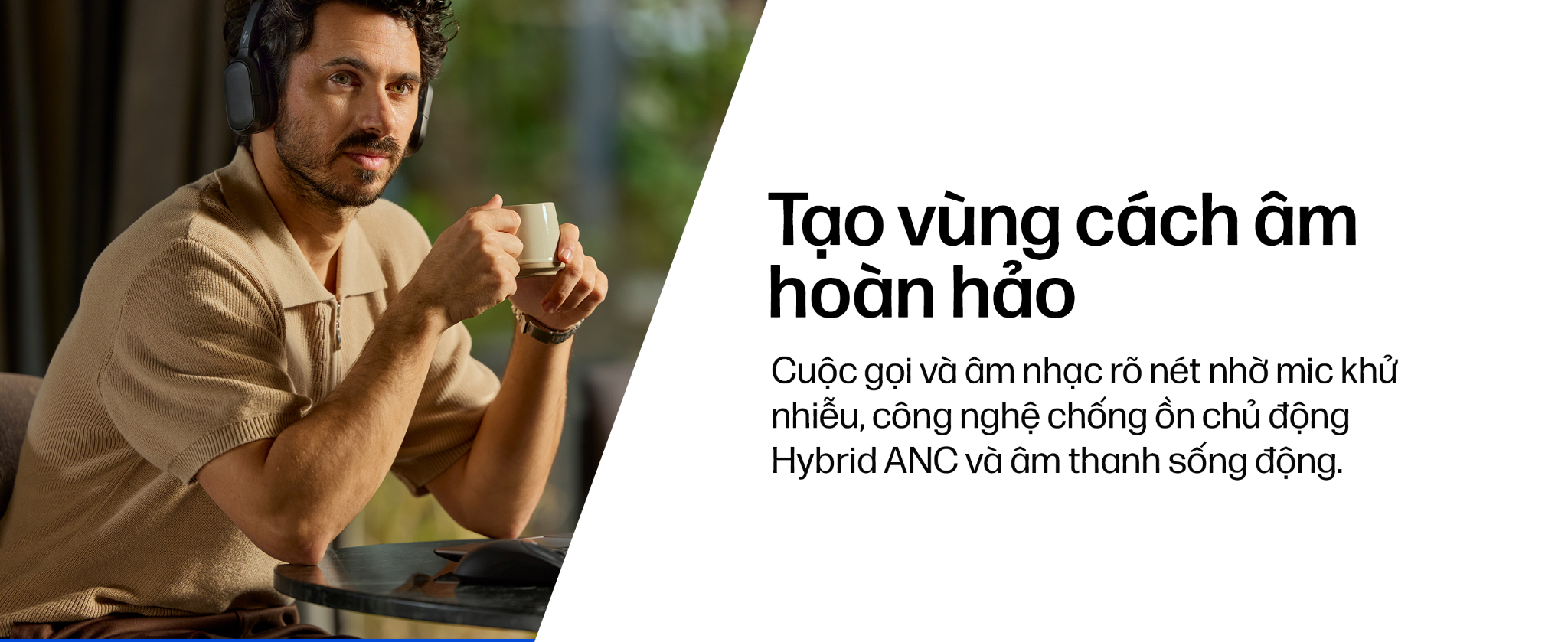 Tai nghe ANC Bluetooth cao cấp HP Poly Focus 625 Fold