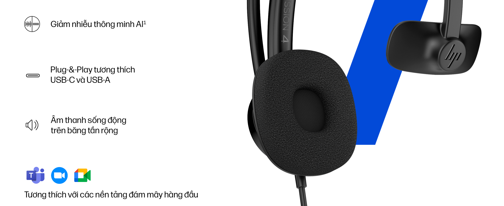 Tai nghe có dây USB một bên tai thế hệ mới HP Poly Mission 415 (HP SKU: C01A9A6)