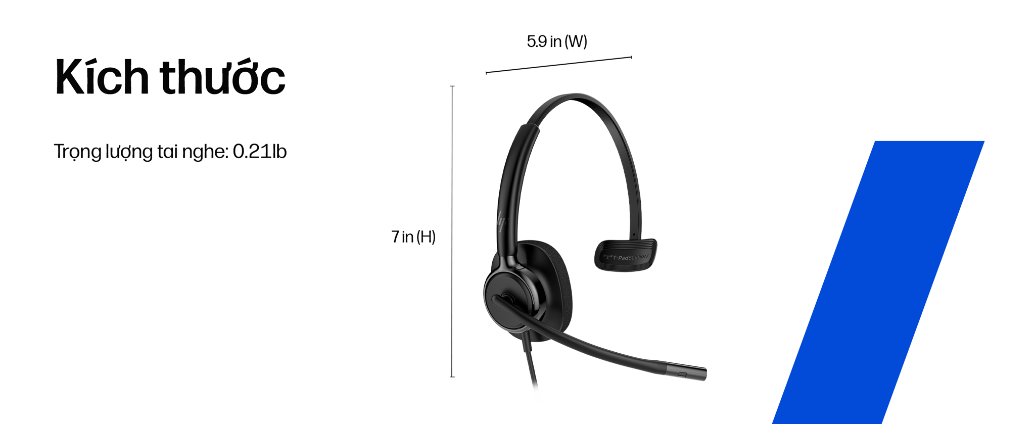 Tai nghe có dây USB một bên tai thế hệ mới HP Poly Mission 415 (HP SKU: C01A9A6)