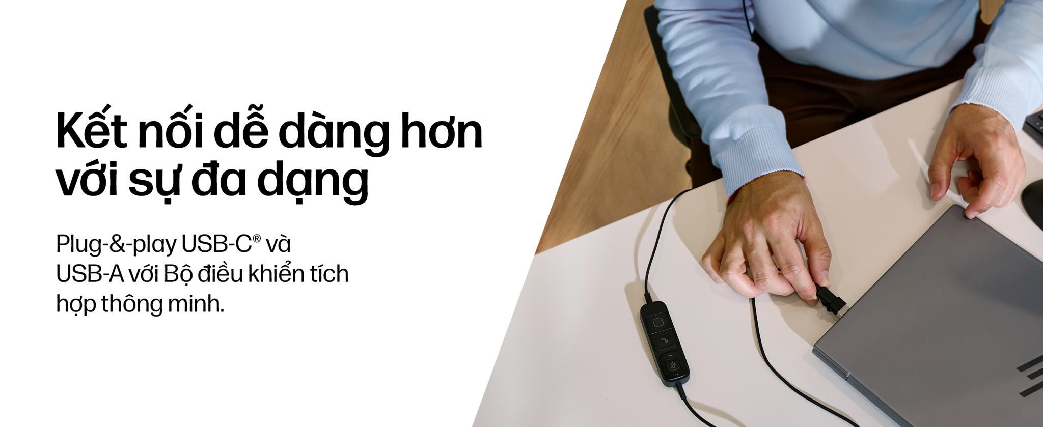 Tai nghe có dây USB hai bên tai thế hệ mới HP Poly Mission 425