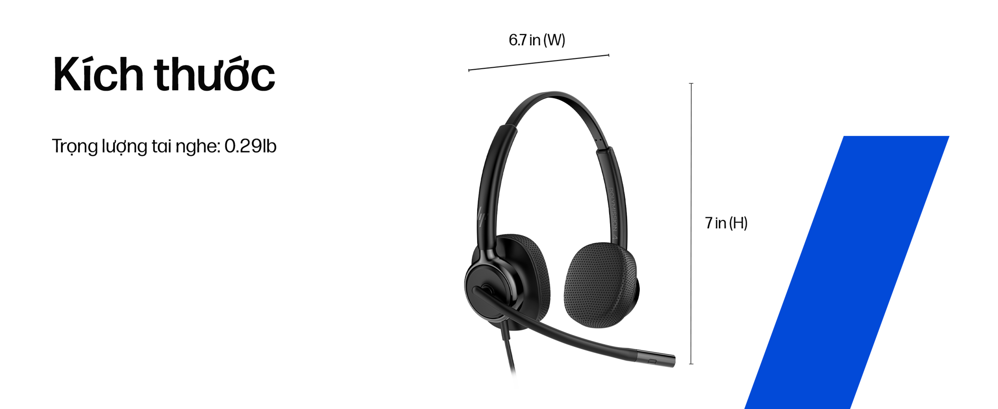 Tai nghe có dây USB hai bên tai thế hệ mới HP Poly Mission 425