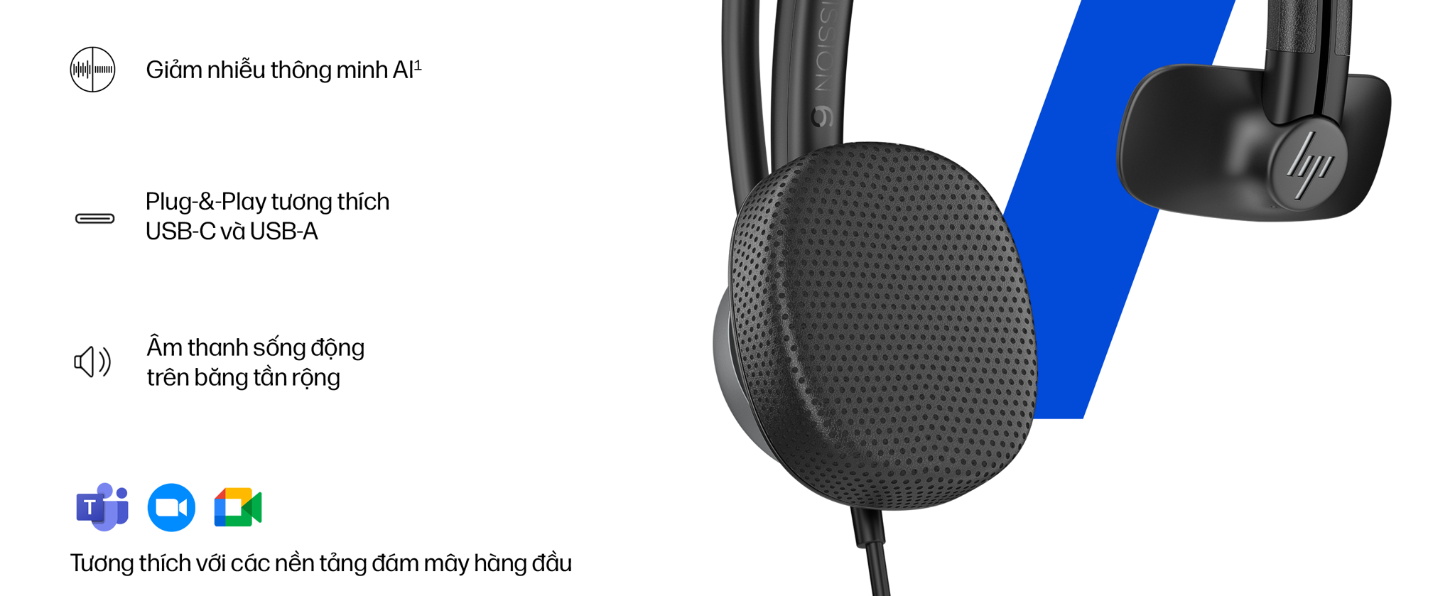 Tai nghe có dây USB một bên tai thế hệ mới HP Poly Mission 615 (C01C3A6)