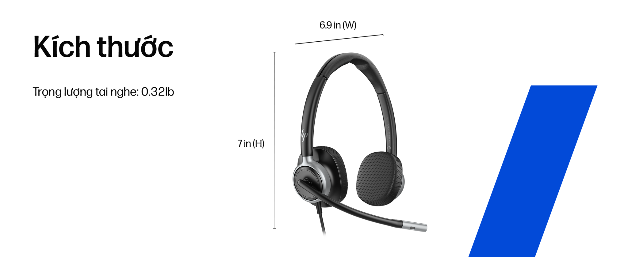 Tai nghe có dây USB hai bên tai thế hệ mới HP Poly Mission 625
