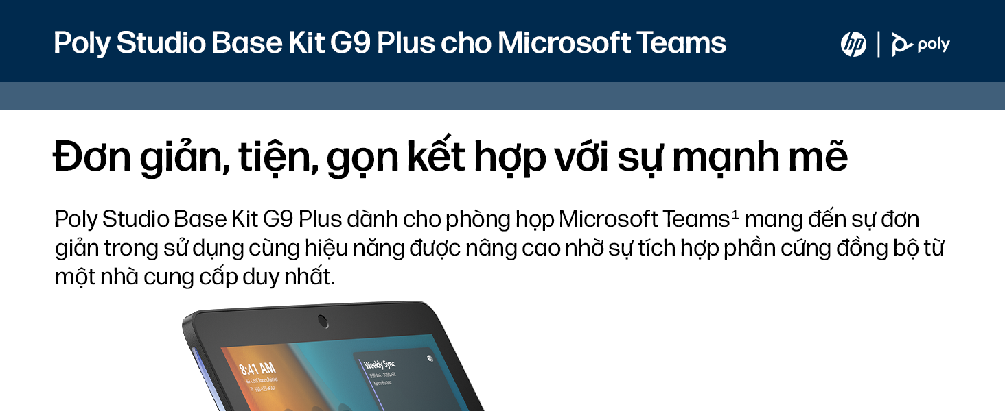 Bộ máy tính họp trực tuyến HP Poly Studio Base Kit G9 Plus for Microsoft Teams HP Mini IP PC w/TC10