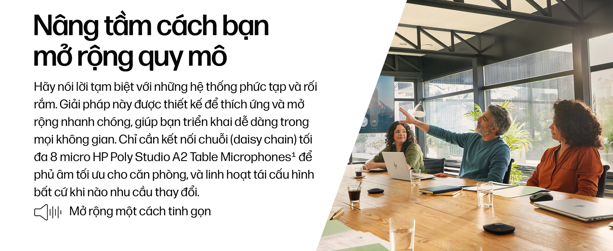 Hệ thống Microphone mở rộng Poly Studio A2 là giải pháp mới nhất được HP Poly cho ra mắt vào tháng 06.2025 với thiết kế hoàn toàn khác biệt đi kèm phương thức kết nối hoàn toàn mới trong hệ sinh thái các sản phẩm của Poly mà chúng ta đã biết đến&nbsp;trước đây, đó là&nbsp;chuẩn cáp kết nối JST - Phoenix.