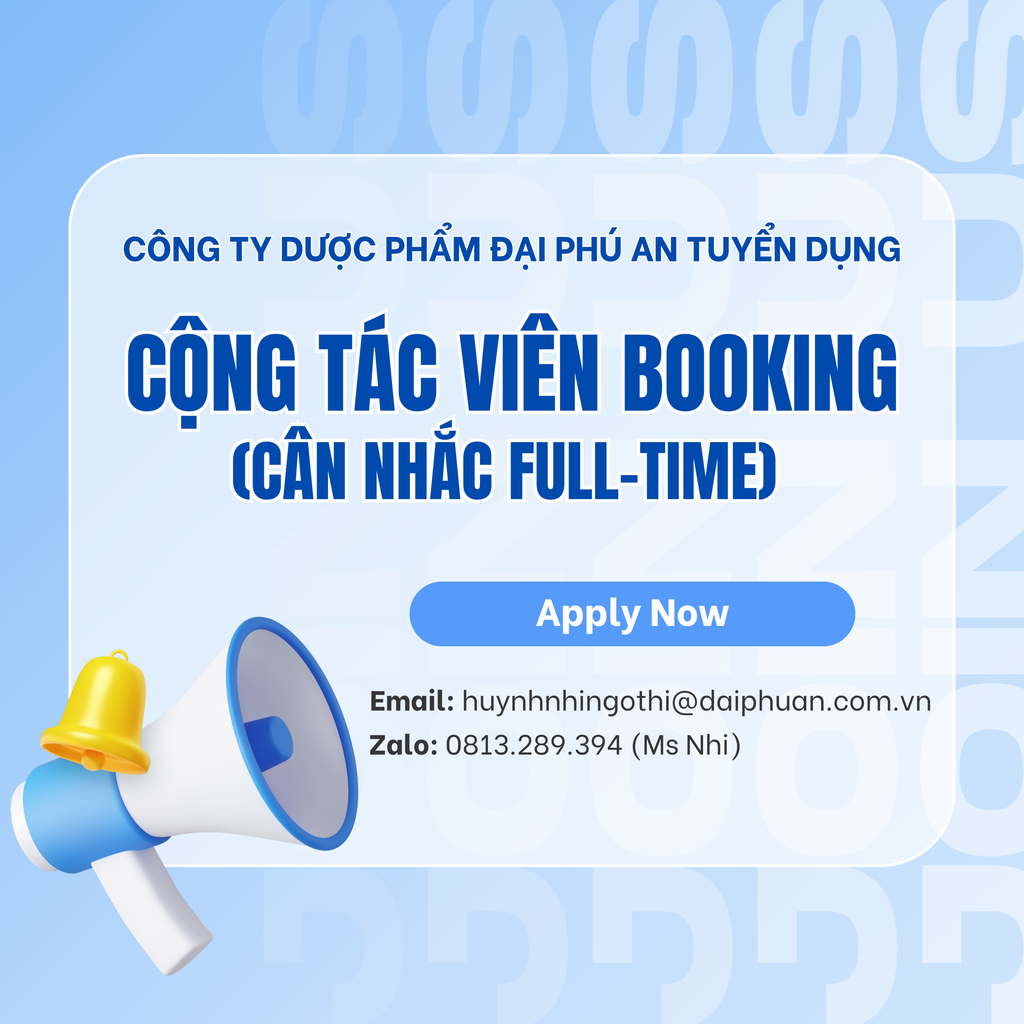 TUYỂN DỤNG CỘNG TÁC VIÊN BOOKING (CÂN NHẮC FULLTIME) - MỚI NHẤT