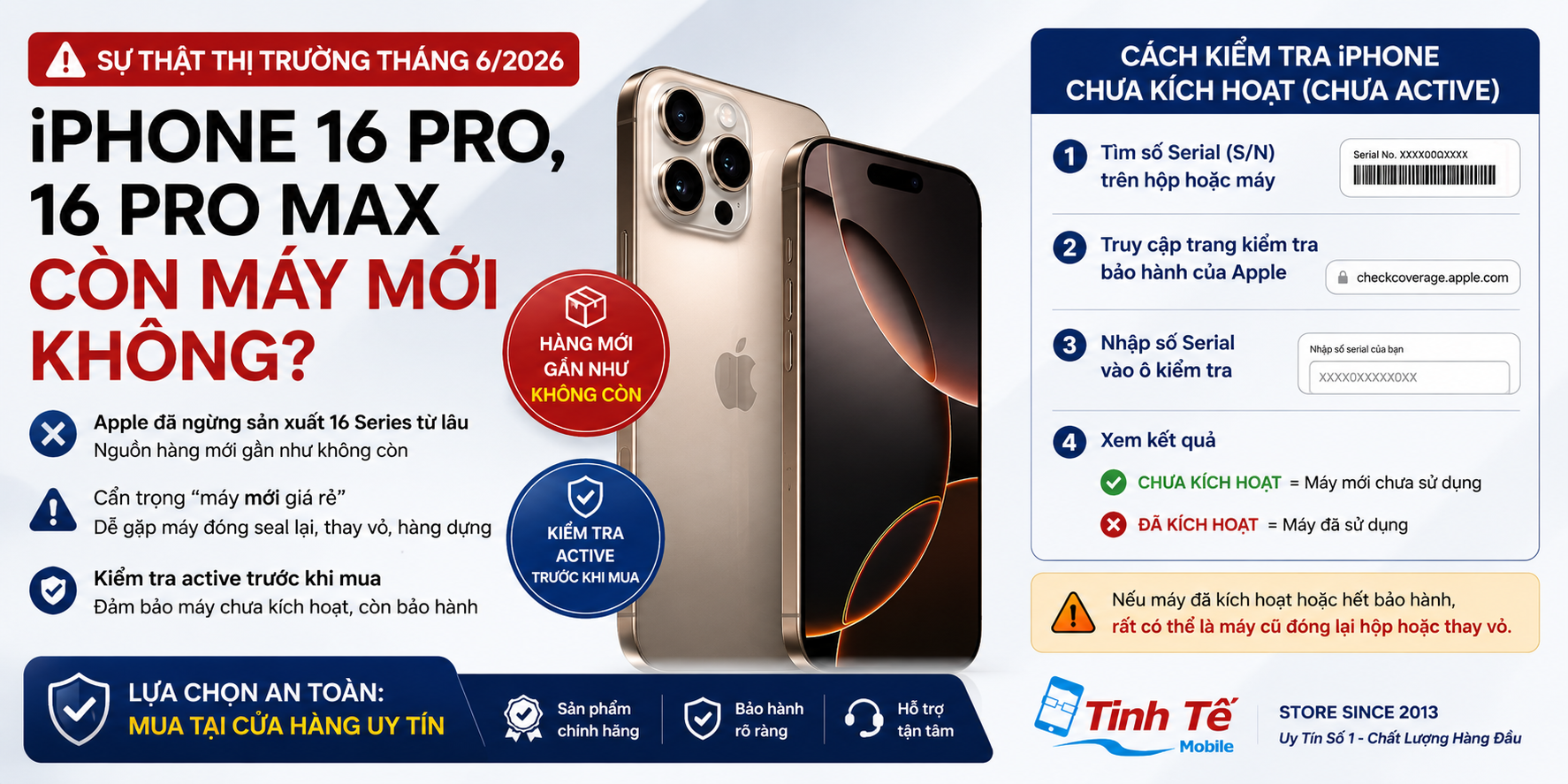 iPhone 16 Pro, 16 Pro Max Có Còn Hàng Mới Chưa Active? Điều Người Mua Cần Biết