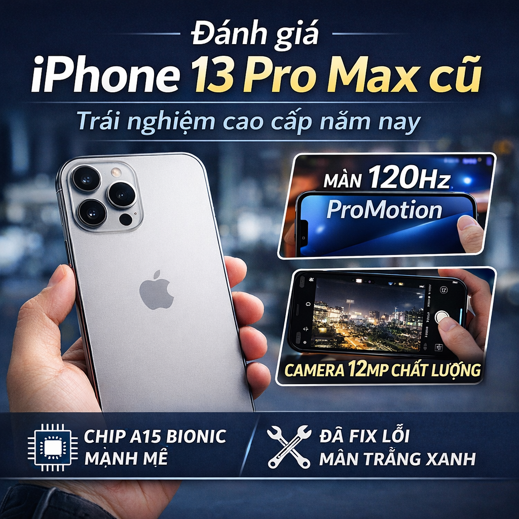 Đánh giá iPhone 13 Pro Max cũ: Hiệu năng mạnh, màn 120Hz