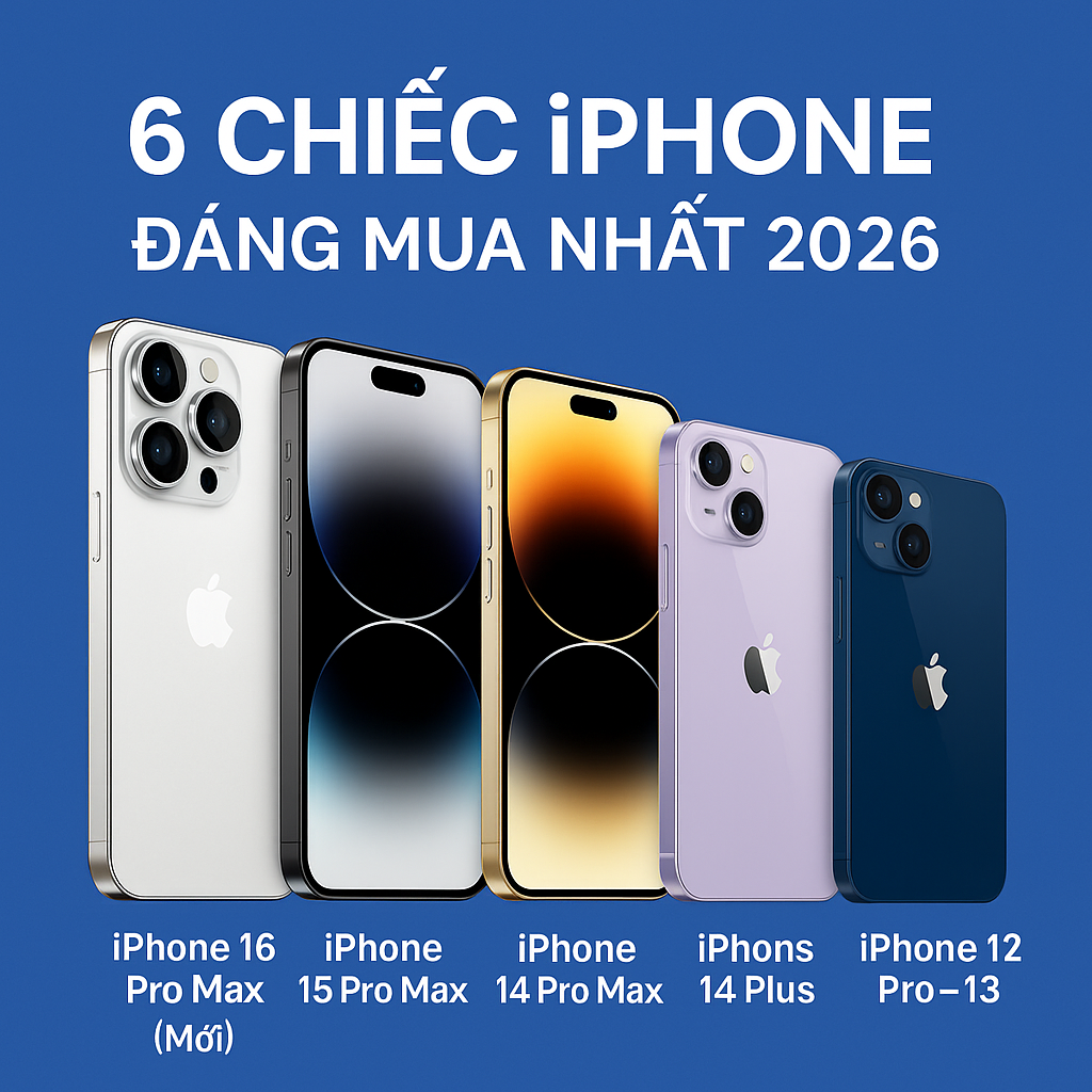 Top 6 iPhone Cũ Đáng Mua Nhất 2026 (Review – Giá Bán – Ai Nên Mua?)