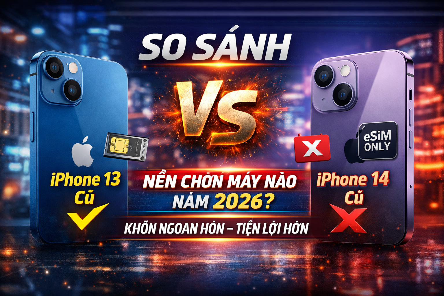 So sánh iPhone 13 và iPhone 14 năm 2026: Khác biệt thật sự nằm ở đâu?