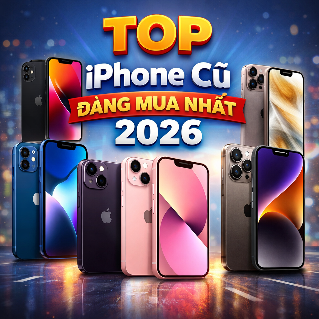 Top iPhone Cũ Đáng Mua Nhất 2026 – Giá Rẻ, Hiệu Năng Tốt