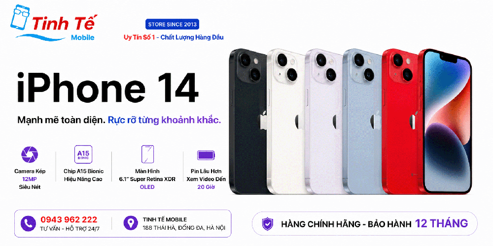 iPhone 14 Cũ Giá Rẻ Nhất Hà Nội – Hàng zin chất bảo hành 1 năm