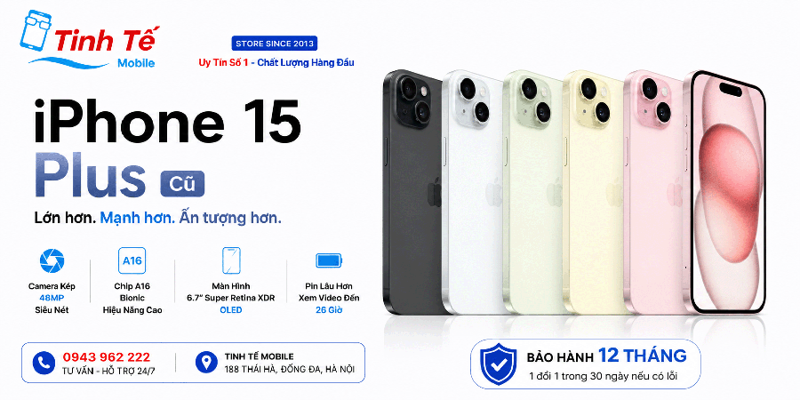 iPhone 15 Plus Cũ, Like new 99+ Bảo hành 12 Tháng
