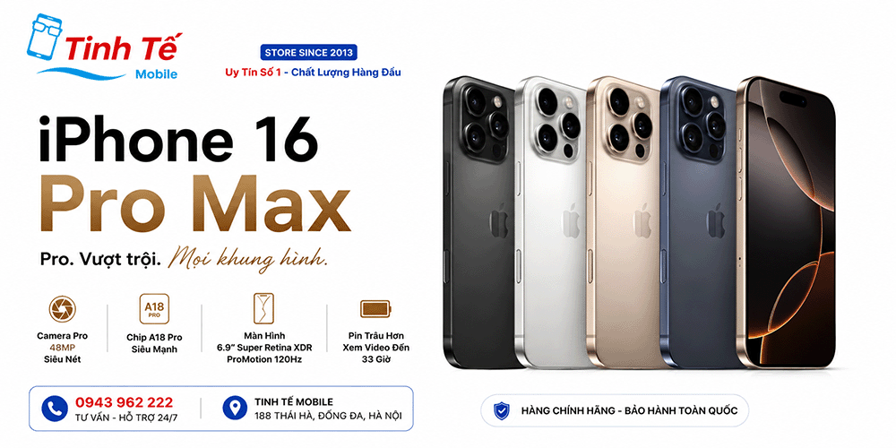 iPhone 16 Pro Max Cũ Hà Nội (Giá Rẻ, Fullbox, Pin 100)