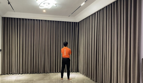 Rèm cửa COCO lắp đặt trọn bộ rèm vải tại đường Bùi Thiện Ngộ, Hòa Xuân