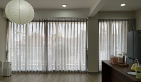 Rèm Cửa COCO thi công rèm vải linen, rèm sáo và rèm cầu vồng tại đường Lê Tấn Trung