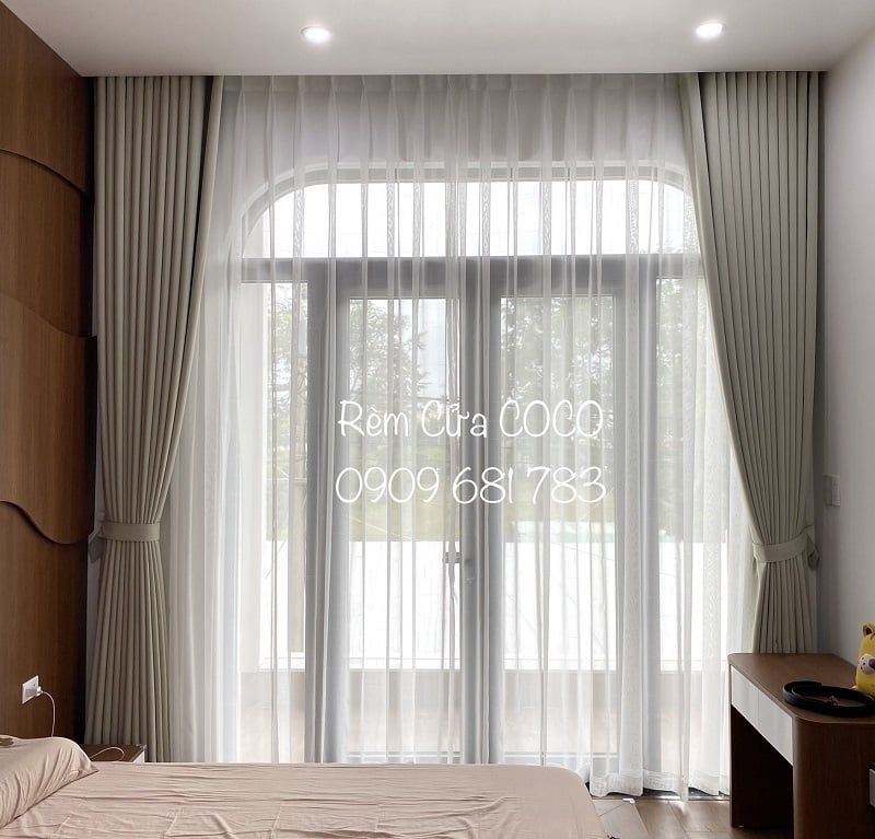 Rèm vải màu kem - Mã 362