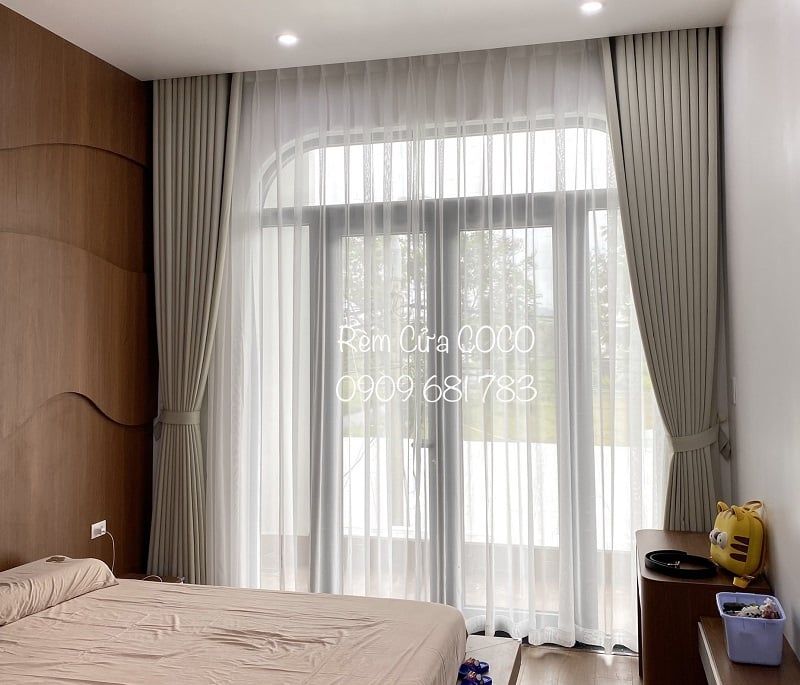 Rèm vải màu kem - Mã 367