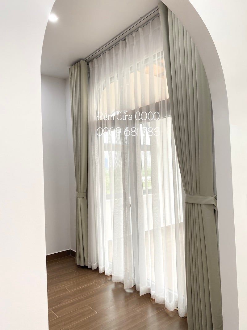 Rèm vải màu kem - Mã 365