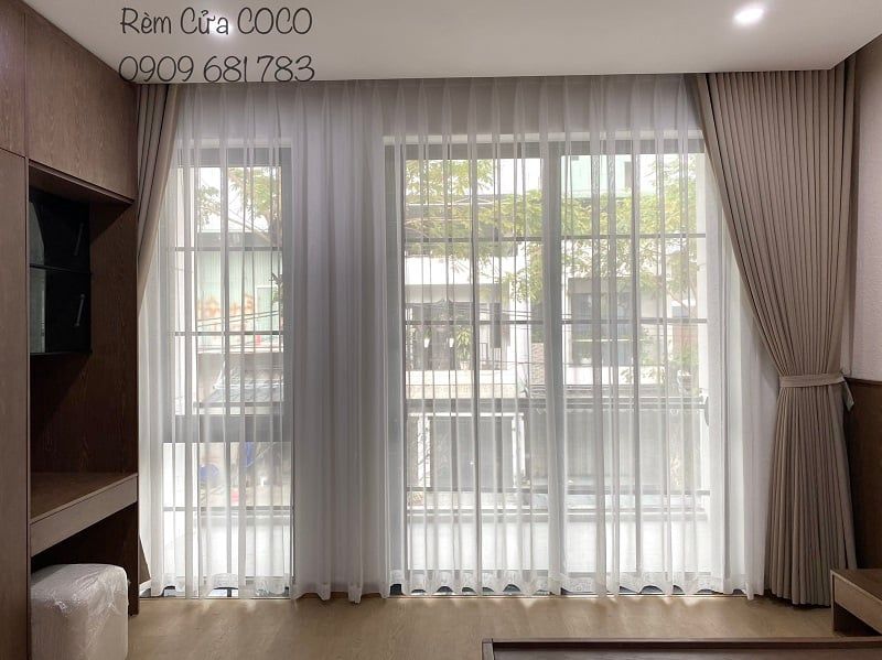 Rèm vải màu kem - Mã 368