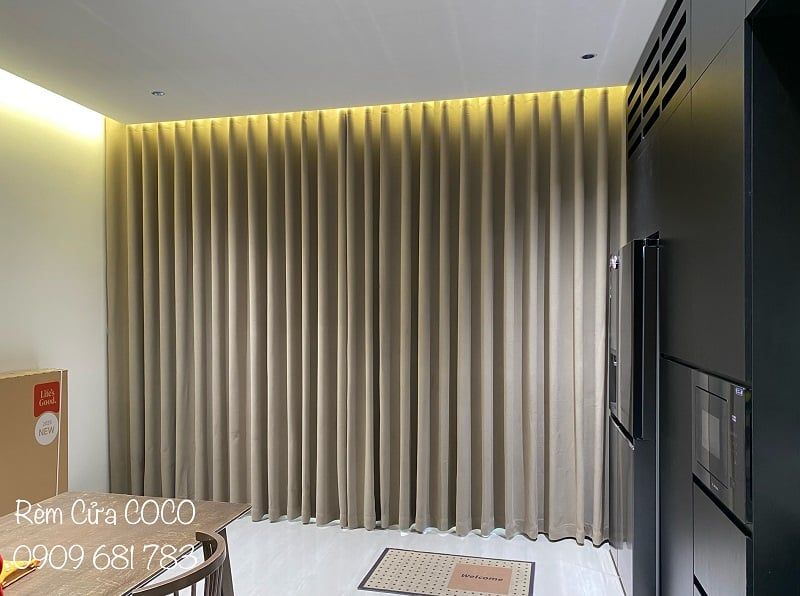 Rèm vải bố màu nâu 3623