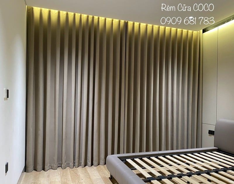 Rèm vải bố màu nâu 3624